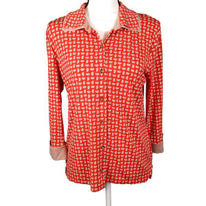 🧡 Jones New York Paisley Button Up Blouse Petite S